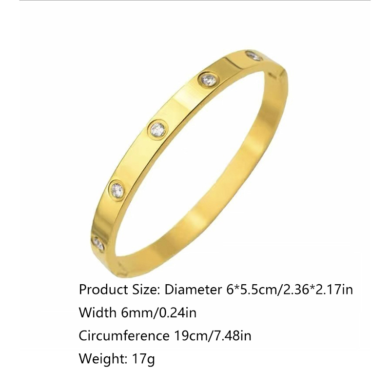 Bracciale rigido scintillante alla moda da uomo Bracciale d'amore in oro Bracciale leggero di lusso con gioielli a mano regalo per donne e uomini