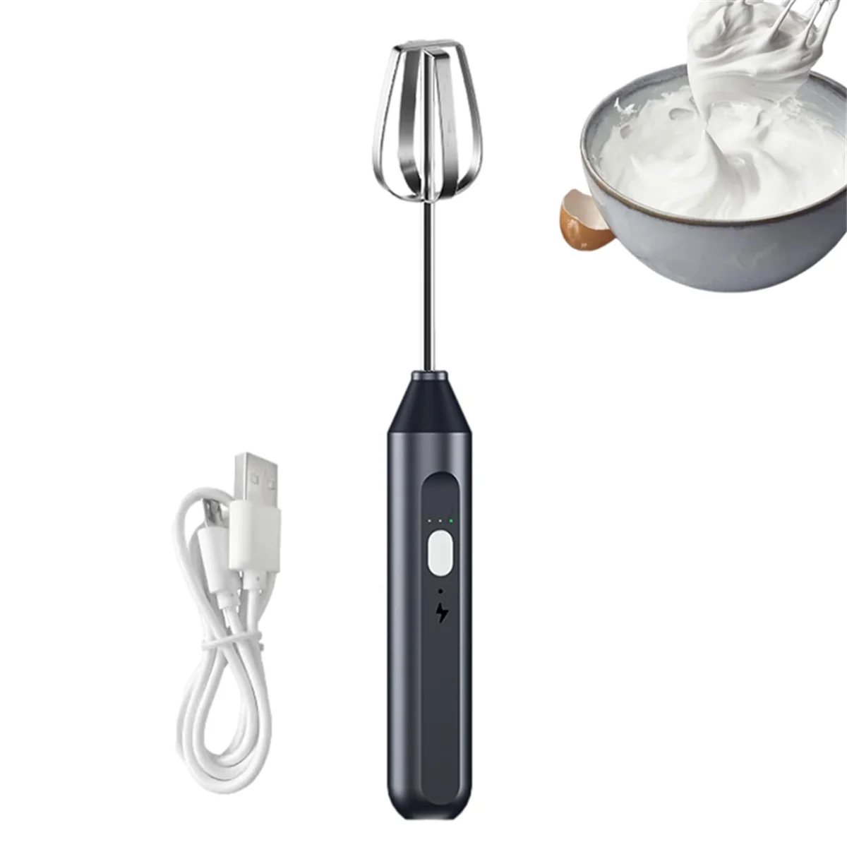 A72P Electric Hand Mixer,Stainless Steel Stirring Whisk,Immersion Blender Cordless Hand Mixer Whisk,3Speed Adjustable Frother