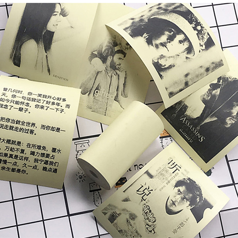 5 Color Paper Printer Thermal Paper Photo Rolls 57*25MM White Color Gift DIY Non-Adhesive Photo Print Rolls Mini Printer Paper