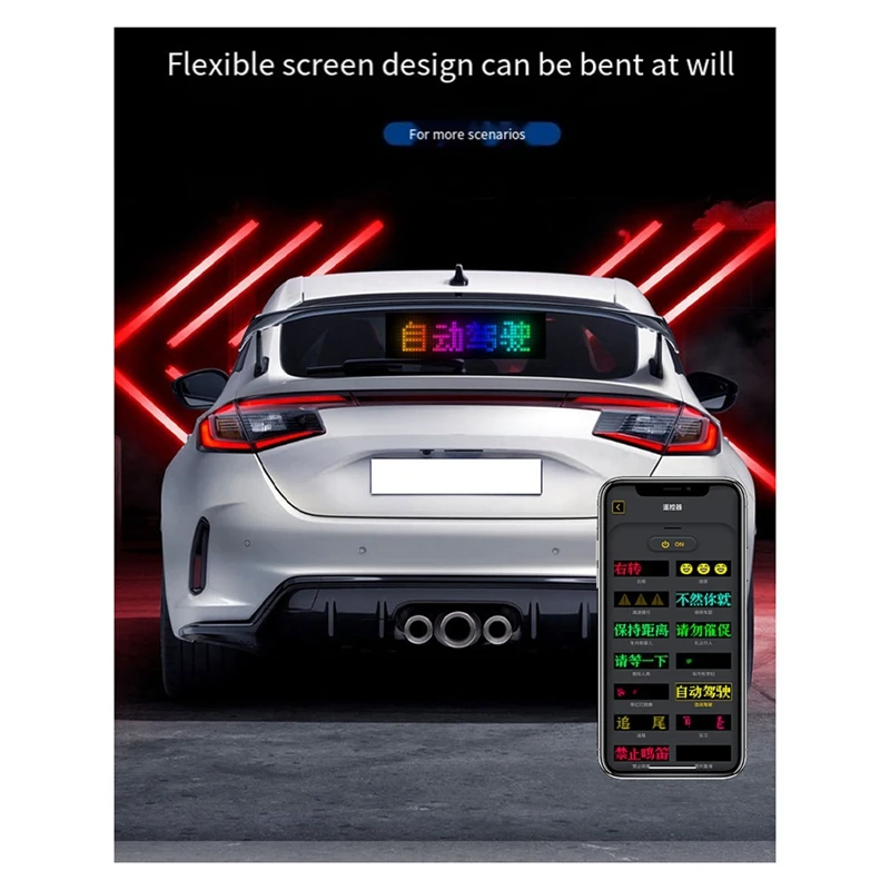 Pannello a matrice LED Schermo flessibile programmabile Display IP65 Messaggio di animazione Segnale a scorrimento APP Controllo Auto Negozio Bar