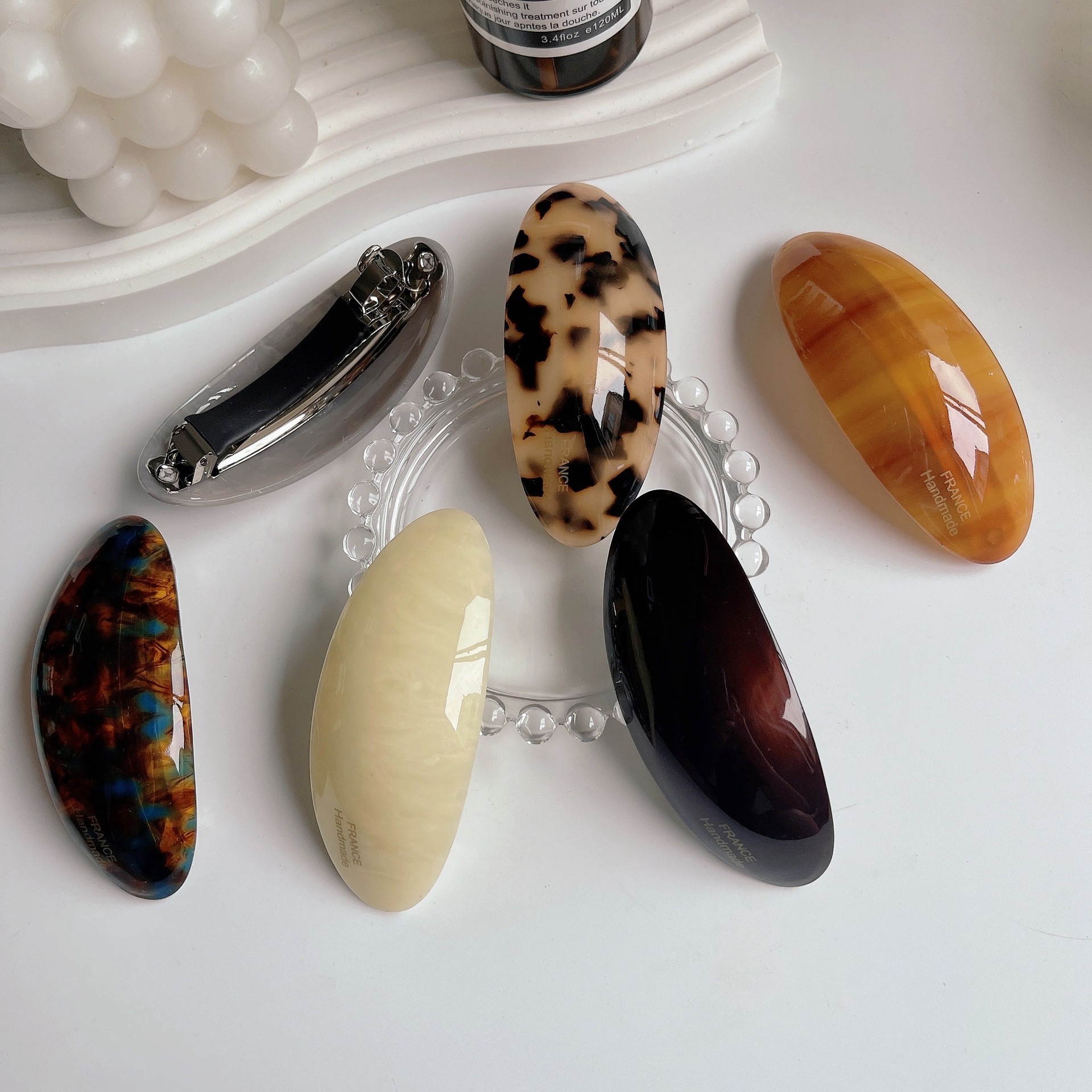 Pinza de pelo de ácido acético coreano para mujer, accesorios para el cabello, Clip de cuchara de primavera, Clip superior, tocado Simple, venta al por mayor