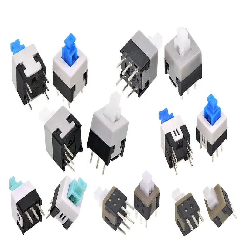 Interruttore Non autobloccante/interruttore autobloccante 5.8x5.8 7x7 8x8 8.5 x8.5mm microinterruttore di alimentazione tattile a pressione interruttore a pulsante a 6 Pin