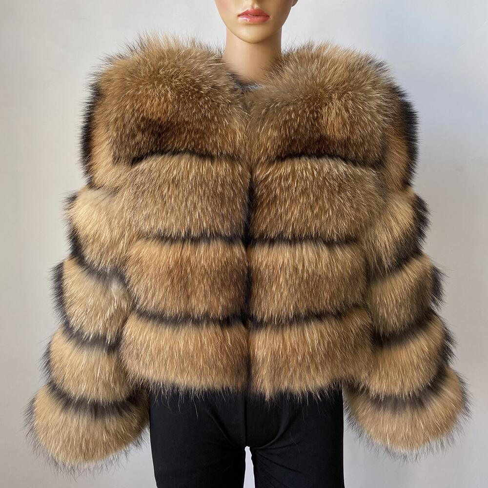 BEIZIRU Custom plus Size dames echte wasbeerbontjas Winter lange mouw natuurlijke luxe warme dikke jas voor dames