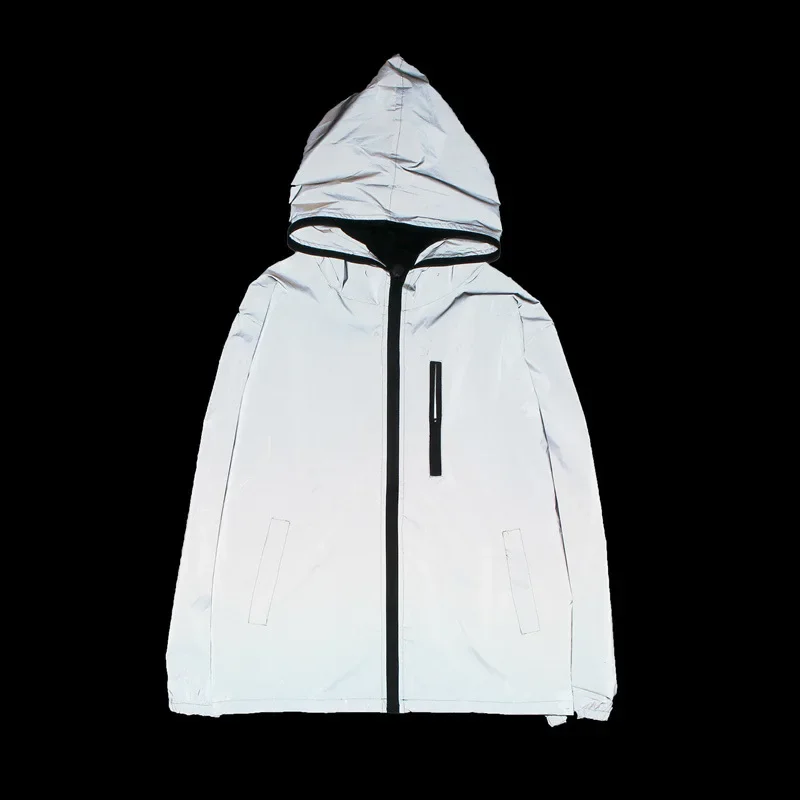 Plus Größe 4XL Männer Frühling Herbst voll reflektierende Windjacke wasserdichte Jacke männlichen High street hip hop Lose Mit Kapuze Mäntel