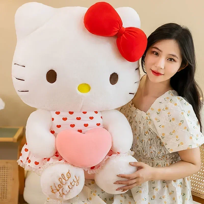 Novo miniso sanrio dos desenhos animados anime sheer vestido boneca de pelúcia grande bonito decoração do quarto brinquedo de pelúcia travesseiro de dormir kawaii brinquedo macio