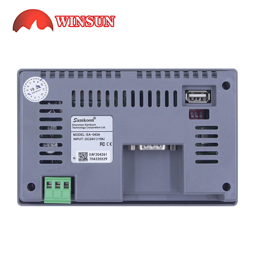 Samkoon EA-043A 4,3/7,0 дюймов HMI с PLC EA-070B 14MR 14MRT, аналоговый 6AD 2DA RTU Modbus 485 RTC 2CH 60K счетчик