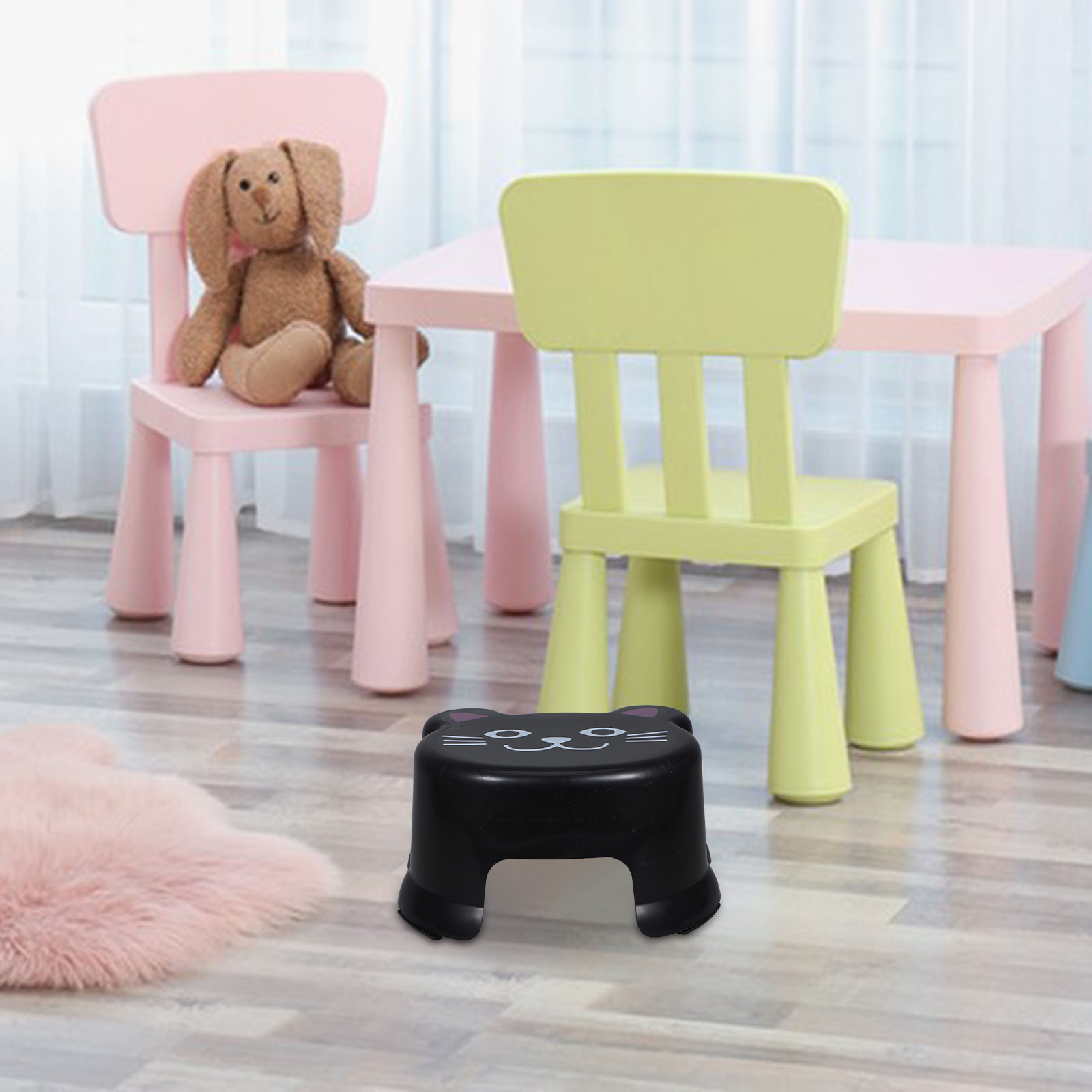 Yellow Anti Slip Plastic Stool Kids Bathroom Step Chair Childrens Stools Footrest Small Plastic Step Stool Kids Bath Room Stools