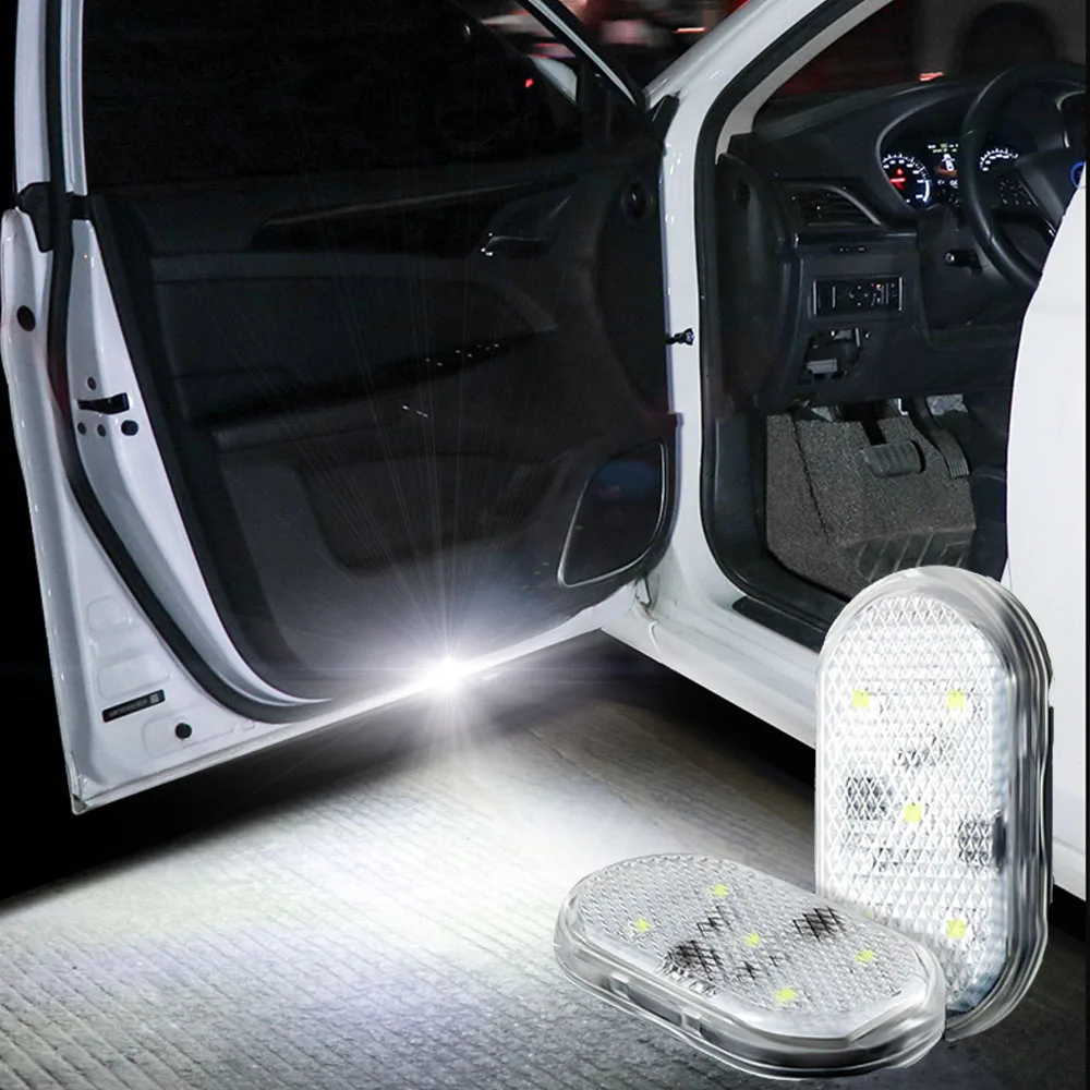 1-4 stücke Led Auto Tür Licht Auto Innen USB Aufladbare Drahtlose Magnetische Schalter Nacht Lampe LED Auto Tür signal Willkommen Beleuchtung