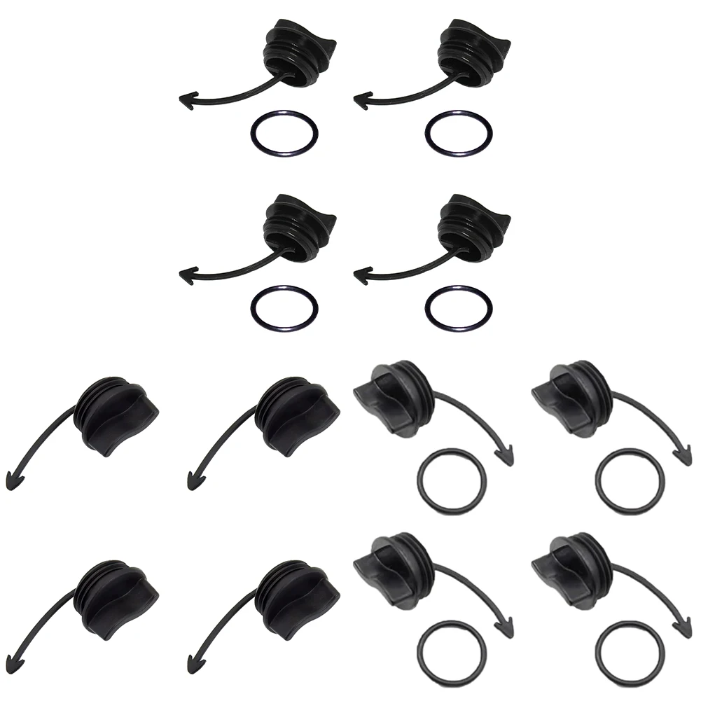 O plugue de drenagem de 4 unidades substitui 292001352 292001320 292002024   Plugue de drenagem preto e anel de vedação compatível com SeaDoo Spark RXT GTI GTX Wake