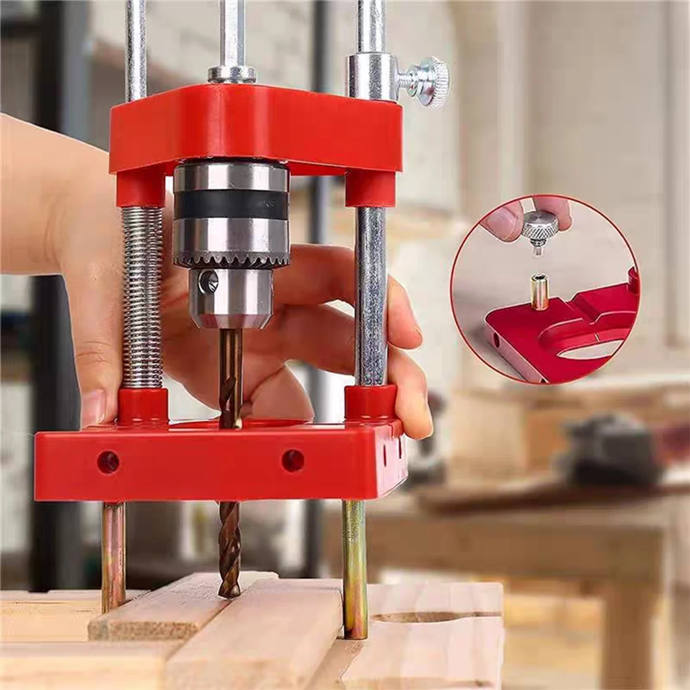 Localizzatore di fori per trapano elettrico Localizzatore di fori per la lavorazione del legno Localizzatore di punzoni regolabile Supporto per supporto per trapano
