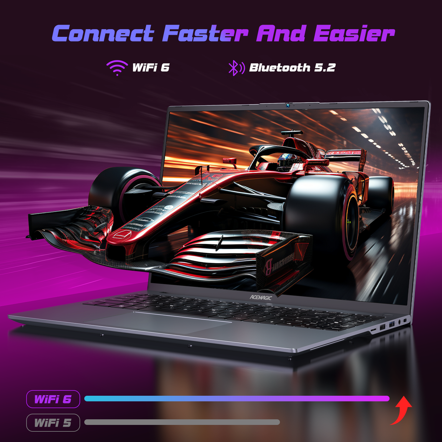 ACEMAGIC Laptop portátil para juegos FHD de 16 pulgadas AMD Ryzen 7 7735HS 16GB RAM 512GB SSD Windows 11 Pro Notebook retroiluminado KB Wifi6 BT5.2