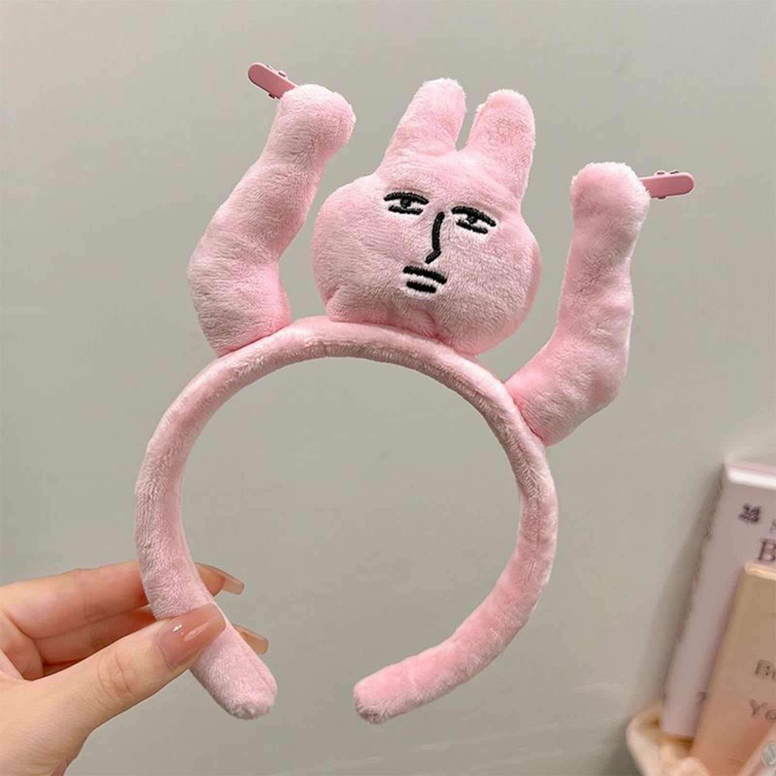 1-3PCS Fasce Nuovo Coniglietto Rosa Fascia Per Capelli Quirky Divertimento Peluche Fascia Grip Frangia Carino Foto Decorazione Fasce Per Capelli Copricapo