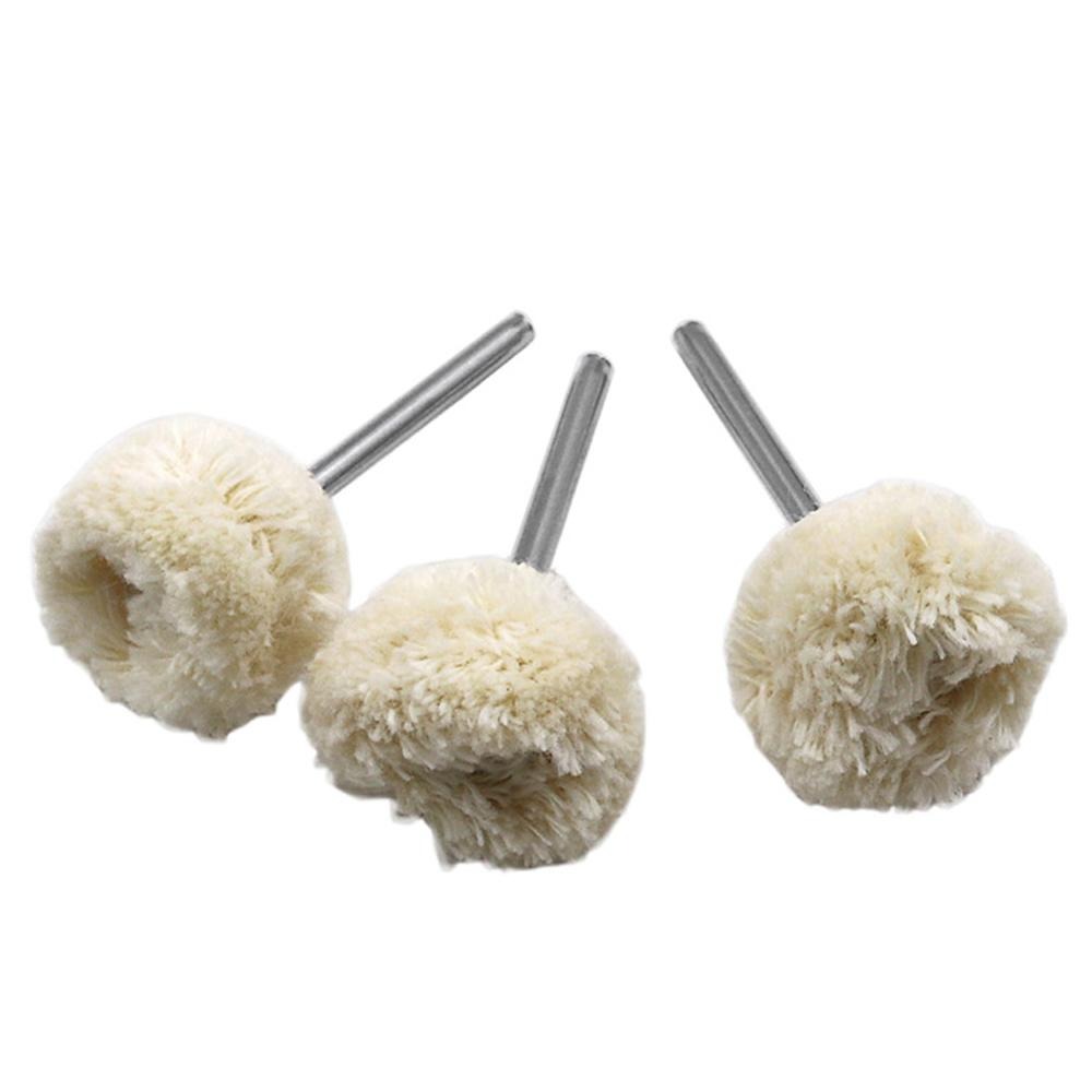 STONEGO 10PCS Wool Wheel Polishing Head with 3mm Shank for Buffing Polishing Jewelry Metals Rotary Tool Accessories