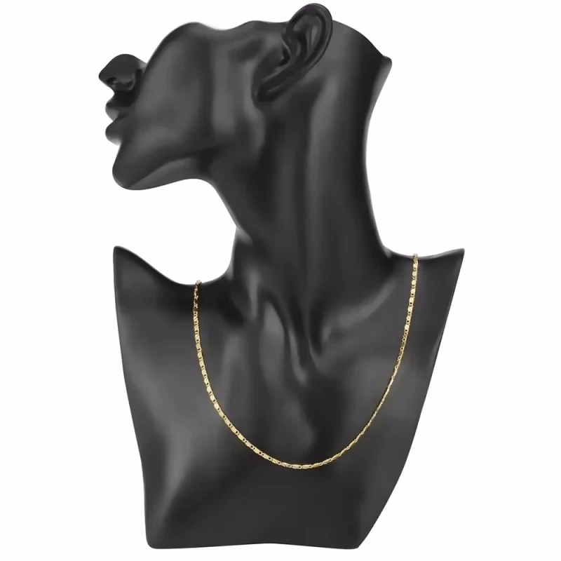 40-75cm 18k 금 925 스털링 실버 참 2mm 플랫 체인 목걸이 여성 남성용 럭셔리 패션 파티 웨딩 주얼리