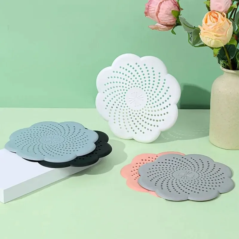 Blume Form Silikon Boden Ablauf Abdeckung Mesh Waschbecken Sieb Anti-blocking Haar Reinigen Abfall Catcher Küche Bad Zubehör
