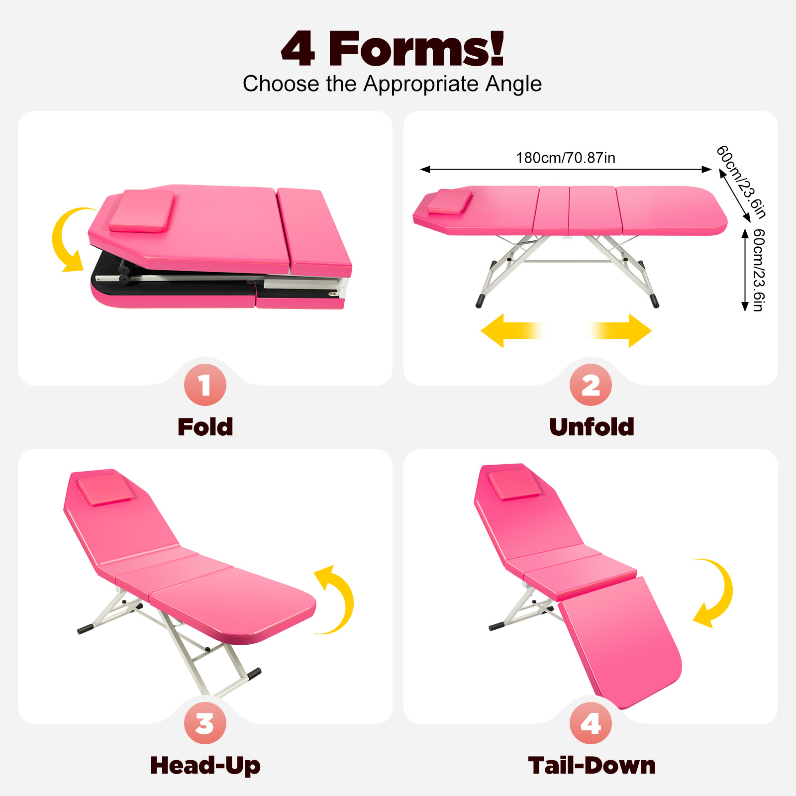 Foldable Massage Bed - Portable Recliner - Massage Table - Tattoo Bed Couch Chair - for Beauty Salon SPA