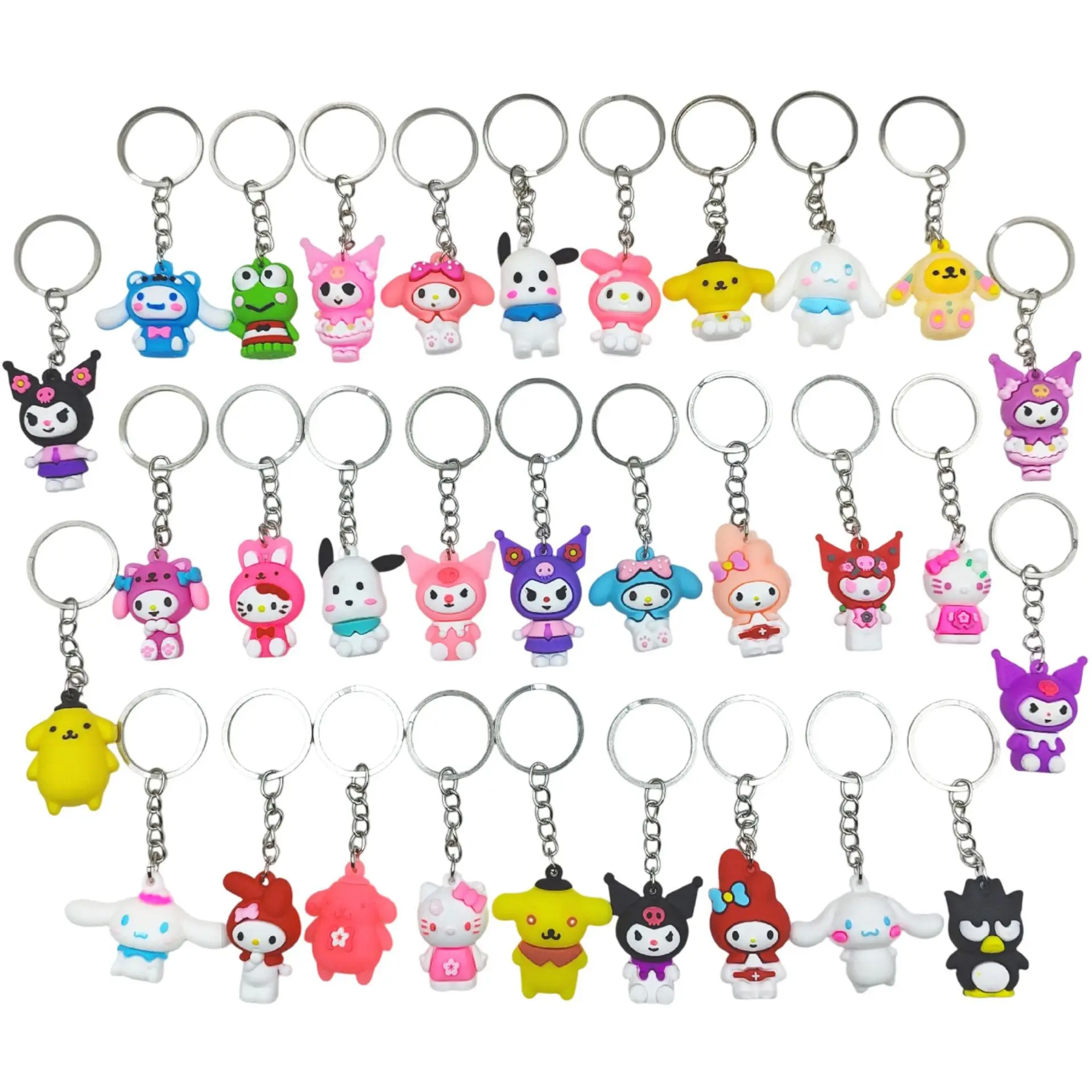 Sanrio Hello Kitty Portachiavi Kawaii Kuromi Cartoon Portachiavi My Melody Portachiavi per auto Cinnamoroll Zaino Ciondolo Borsa Decori Regali