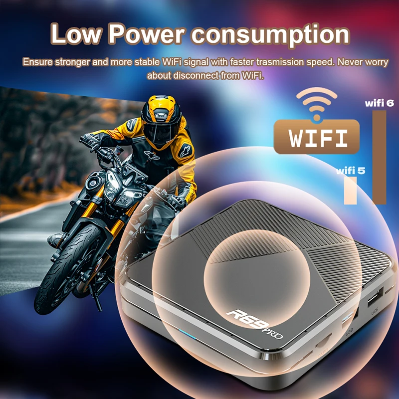 Janmifly R69 PRO decodificador Android 14 Allwinner H728 WiFi 6 compatible con Ultra HD 8K Bluetooth 5,0 caja de TV inteligente Netflix YouTube