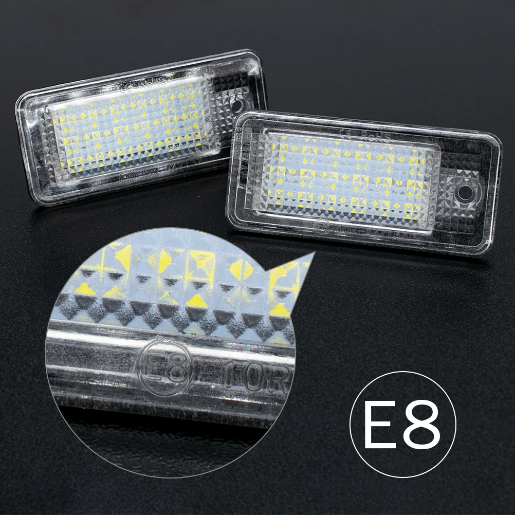 Luz LED trasera para matrícula para Audi A3 S3 8P A4 S4 B6 B7 A6 C6 S6 A8 S8 Q7 RS4 RS6 Plus Avant Quattro Auto lámpara luz 2 piezas