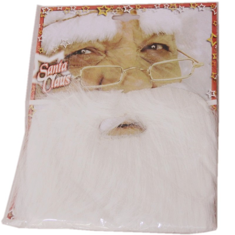 Christmas Decorations Santa Claus Beard White Long Beard Old Man Grandpa Beard (Shaggy Fabric) Cosplay Party Props