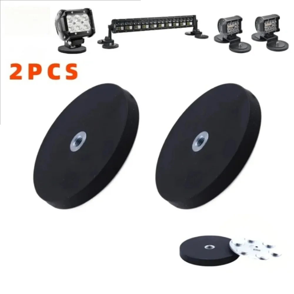 2 pièces 43mm/66mm/88mm M4/M6/M8 filetage interne support de montage de Base magnétique pince LED support de barre lumineuse de travail SUV tout-terrain