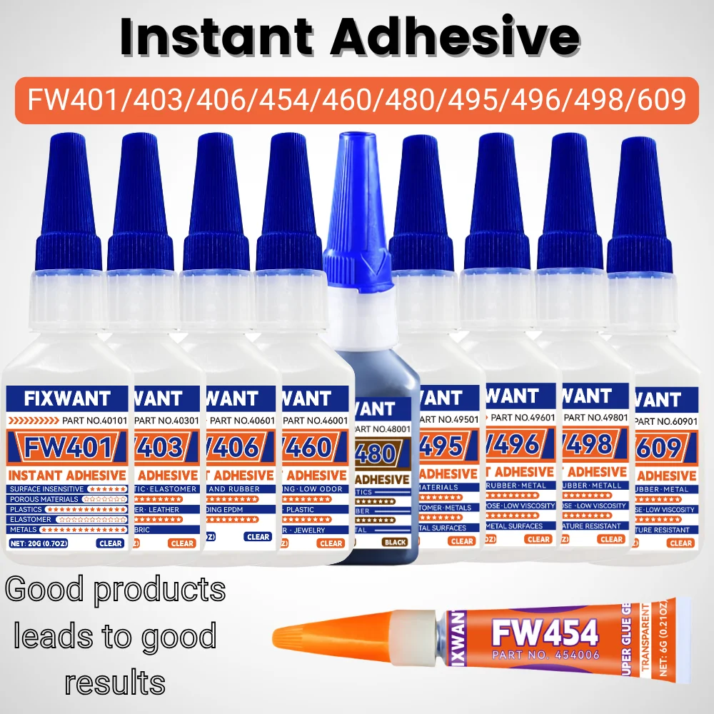 กาวทันที FW401/ 403/ 406/ 454/ 460/ 480/ 495/ 496/ 498/ 609 กาวซุปเปอร์ Extra Strong ไซยาโนอะคริเลตอเนกประสงค์