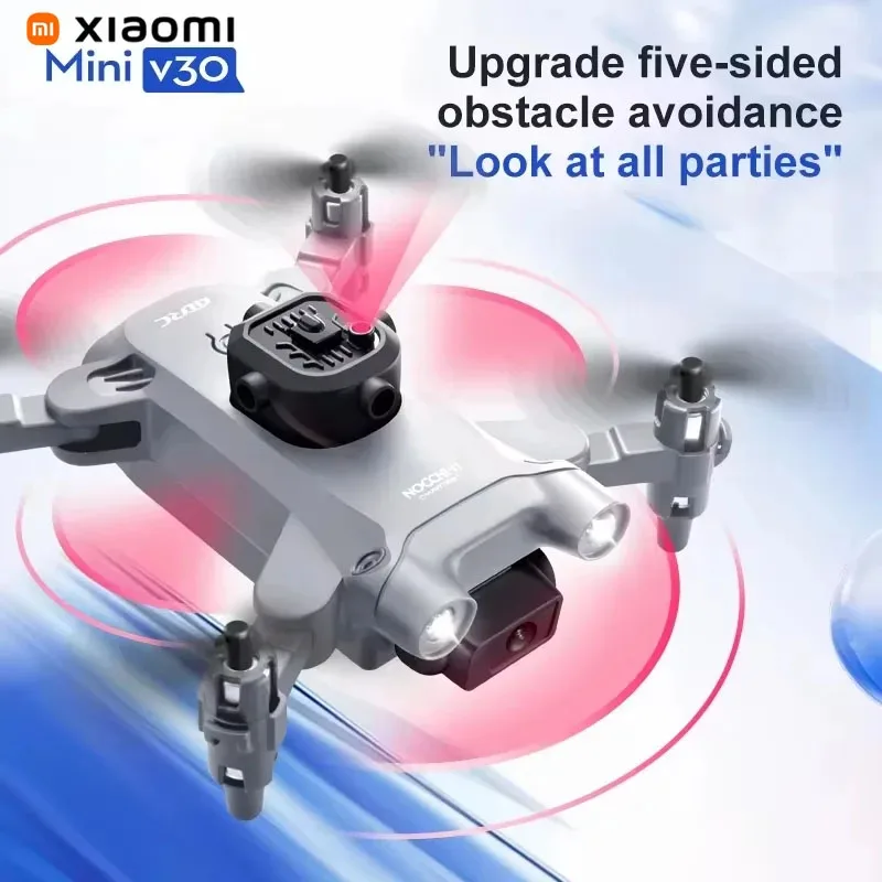 Xiaomi v30 mini drone com câmera hd 8k fpv rc drones profissional de cinco lados para evitar obstáculos helicóptero drone brinquedo uav 10000m