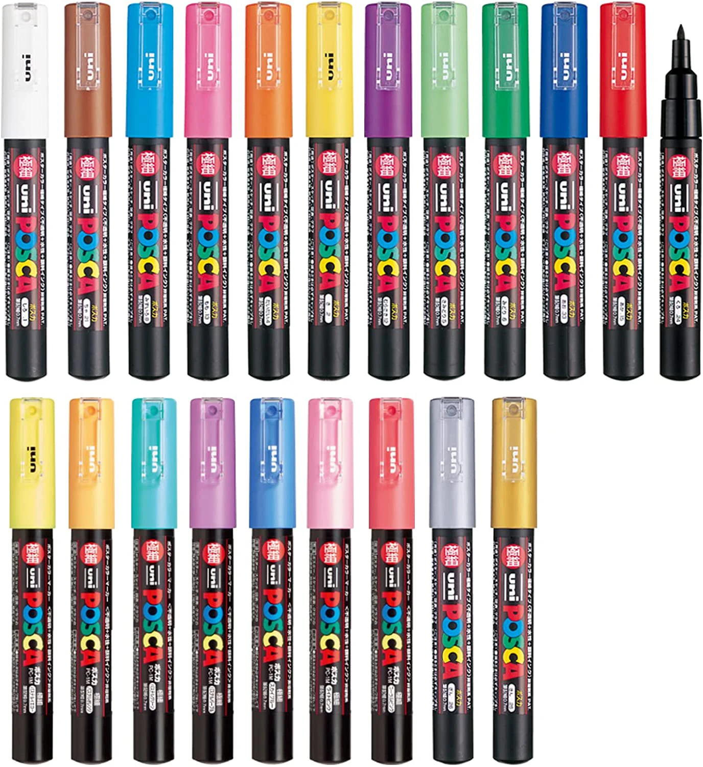 Uni Posca Marker ปากกา, สีอะคริลิคสีอะคริลิคปากกา Marcadores PC-1M 3M 5M สีอุปกรณ์ศิลปะเครื่องเขียนภาพวาด Graffiti