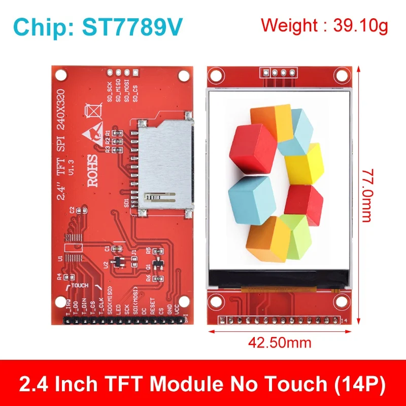 Modulo porta seriale LCD TFT SPI da 2,4 pollici 240x320 Scheda Micro SD 5 V/3,3 V ILI9341 / ST7789V Display LCD con touch / NO Touch