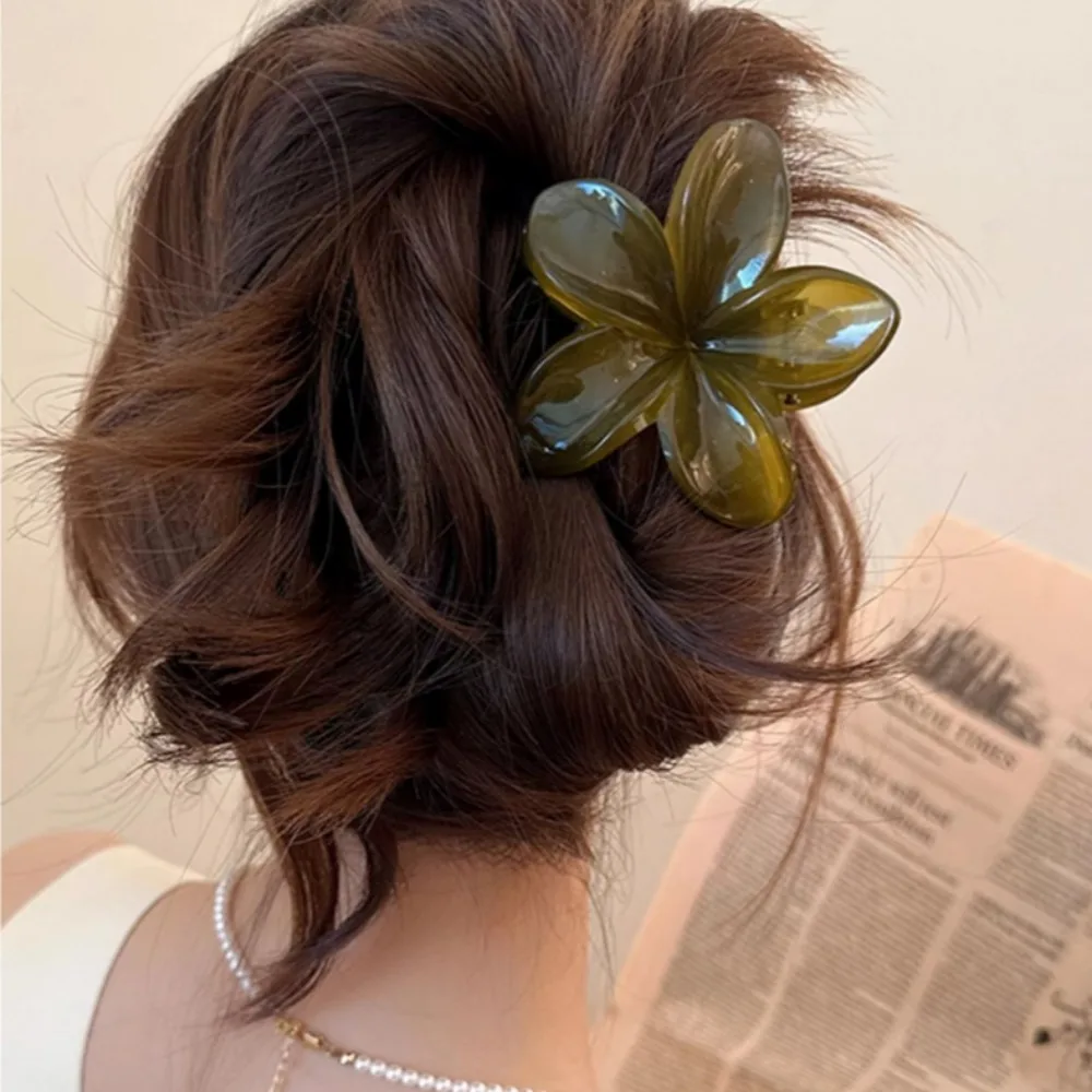 Dames Laser Zeemeermin Prinses Bloemvormig 8cm/3.15in Groot formaat Bruin Beige Lichtgewicht Plastic Haarclips Modieus en