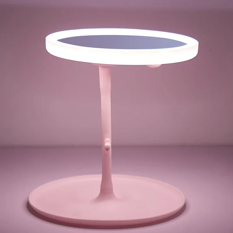 Màn Hình LED Cảm Ứng Gương Trang Điểm Gấp Gọn Gương Có Đèn Gương Trang Điểm 3 Màu Ánh Sáng Chế Độ USB Sạc Mỹ Phẩm Có Gương Dụng Cụ