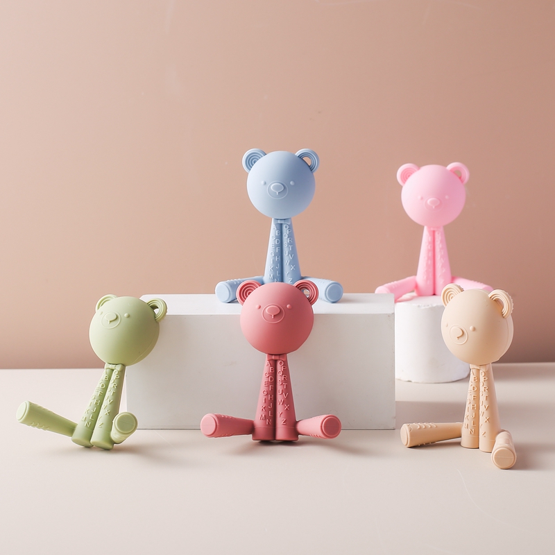 TeWindsor-Hochet de dentition en silicone pour bébé, jouets tactiles pour nouveau-nés, 0-12 mois