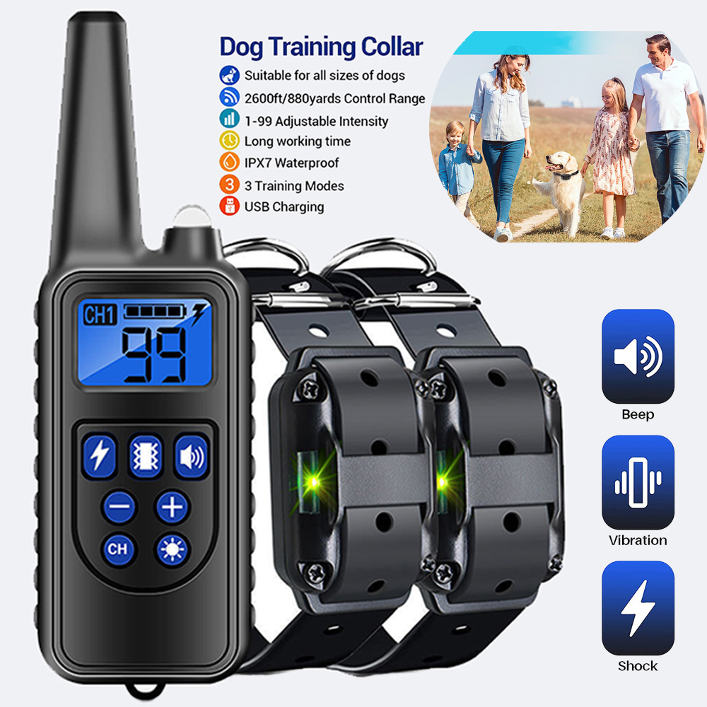 Collare elettrico per addestramento del cane Corteza staccabile Collare vibrante antiabbaio ricaricabile per tutti i cani Animali domestici con clicker