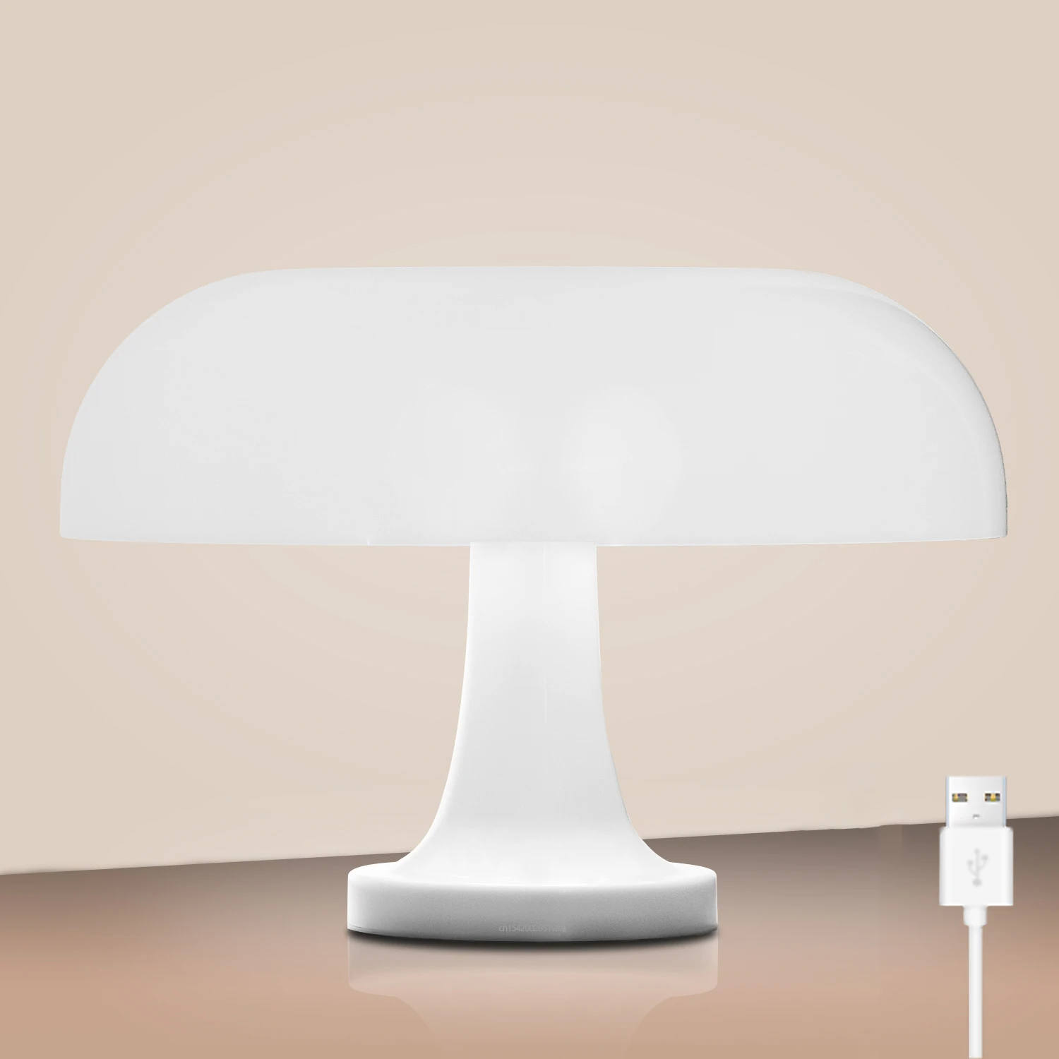 Lámpara de mesa clásica con forma de seta, lámpara de mesa artística Bauhaus moderna, lámpara de noche para dormitorio, lámpara de mesa decorativa naranja de diseño danés