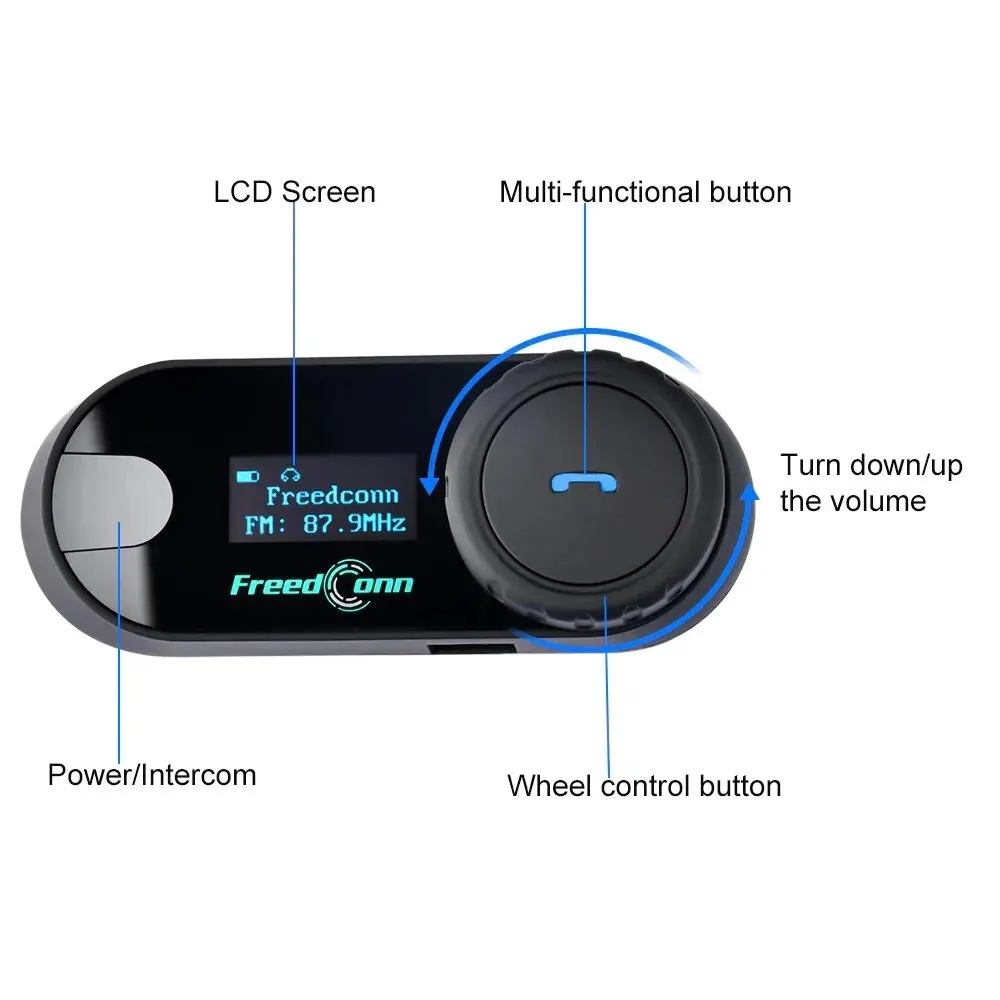 Freedconn t com sc bluetoothオートバイインターホンヘルメットヘッドセットワイヤレス通信インターホンbt 5.0音楽シェア10ライダー