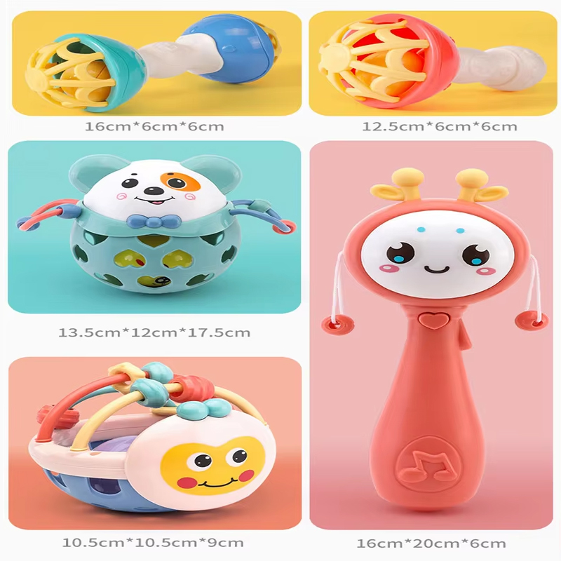 赤ちゃんのガラガラのおもちゃ0〜12か月の赤ちゃんのガラガラ感覚的な歯が生えるリング教育ゲーム1歳の子供向け