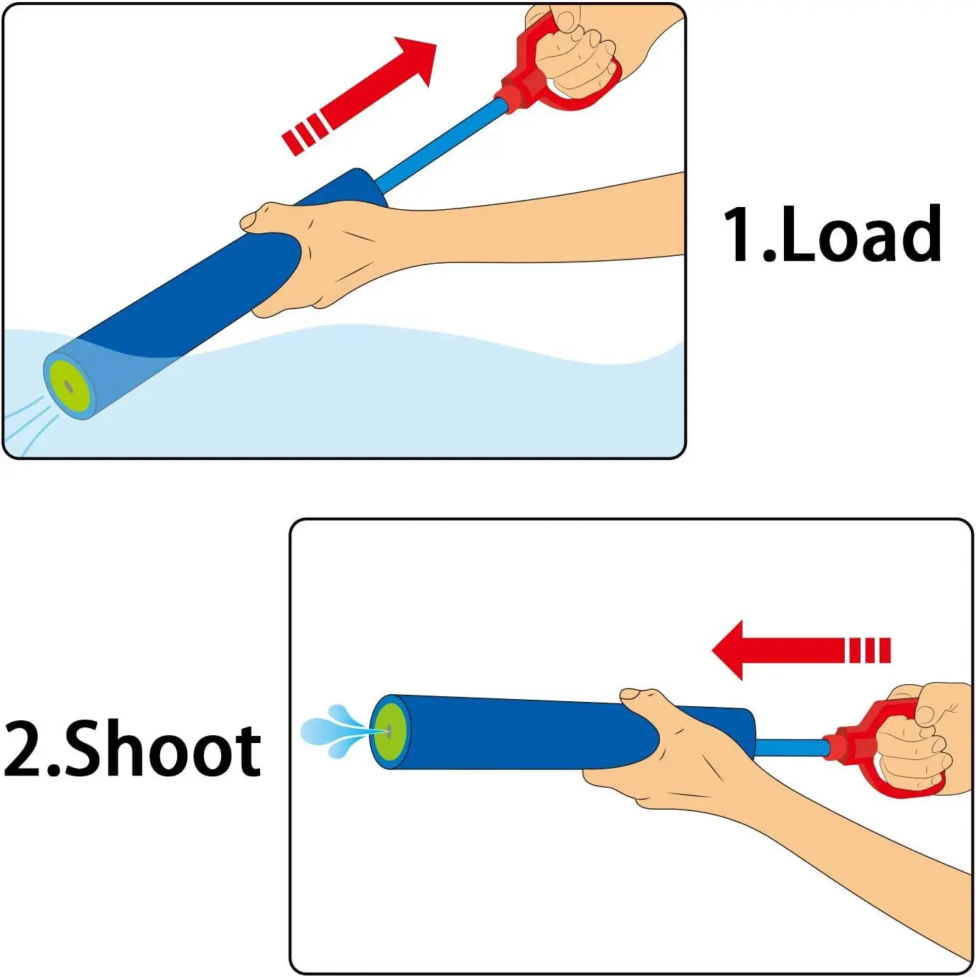 6 แพ็คน้ําปืนยิง Super โฟม Soakers Blaster Squirt ปืนสระว่ายน้ําของเล่นพลาสติก Handle ฤดูร้อนว่ายน้ําชายหาดสวนกลางแจ้ง