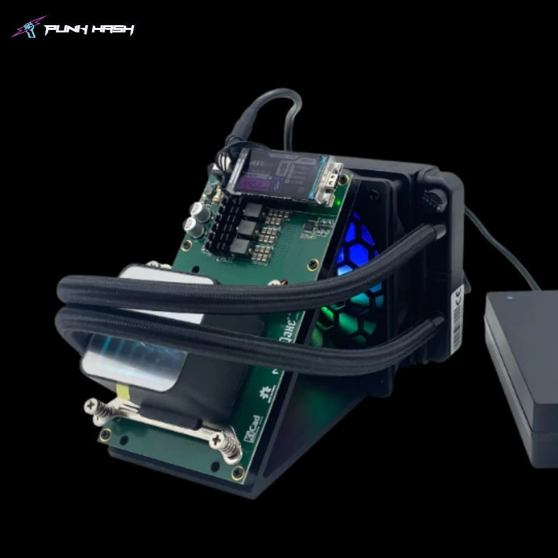 Bitaxe NerdQaxe++ Hydro Cooling ASIC Miner – 4.8TH/s NerdQAxe+ + Refrigeração a água com todos os tipos de plug NerdQAxe