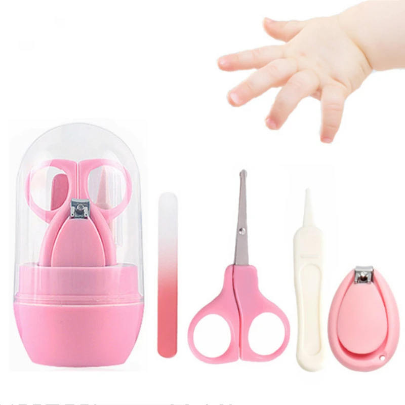 Tesoura de unhas para bebês recém-nascidos, ferramenta de cuidados com as unhas, segura, portátil, cortador de unhas, pinça com caixa, kit de manicure para crianças