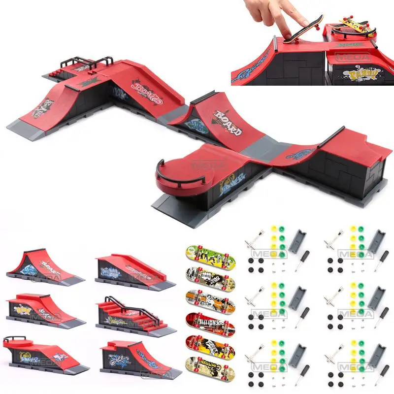 Professionelle Finger Skateboard DIY Skate Park Rampe Teile Tech Deck Szene Veranstaltungsort Kombination Sets Neuheit Spielzeug Geschenk für Kinder Kind