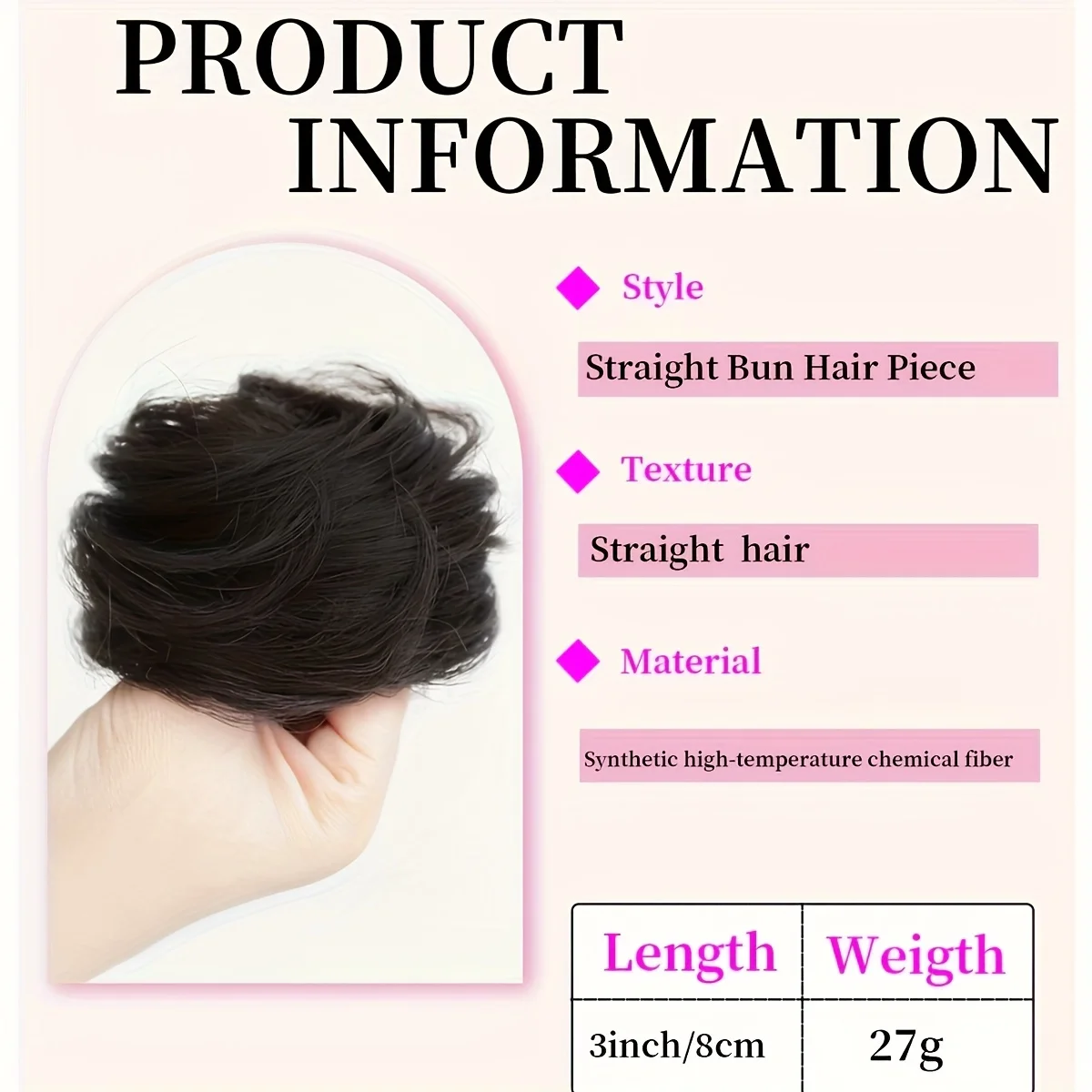 Coque sintético elástico de borracha, coque de cabelo falso com clipe na extensão da cauda do cabelo updo peça de cabelo rabo de cavalo para mulheres natal