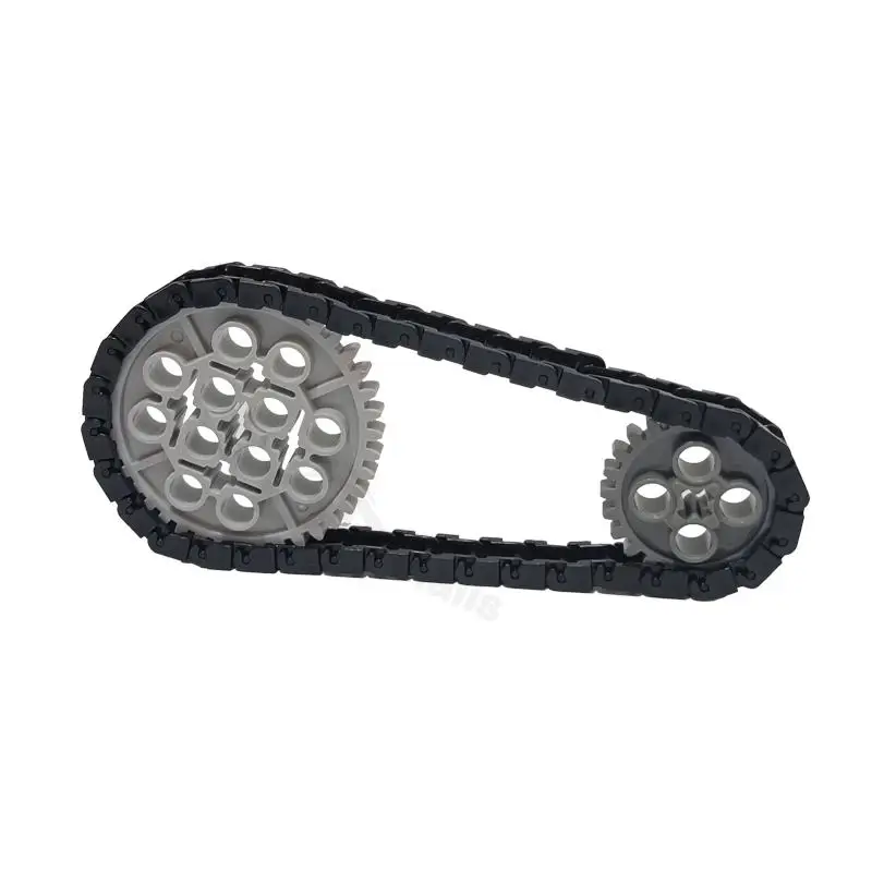 100 pçs conjunto de engrenagens técnicas link corrente tijolos engrenagens conjunto peças 3711 14696 10928 94925 3648 3649 para moc blocos de construção trem brinquedos