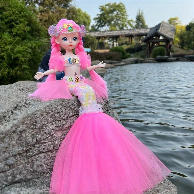 45 センチメートル/17.72 インチマーメイド人形女の子のおもちゃブルーアイド子供プリンセス人形ウェディングドレス人形、クリスマス/ハロウィン/感謝祭のギフト