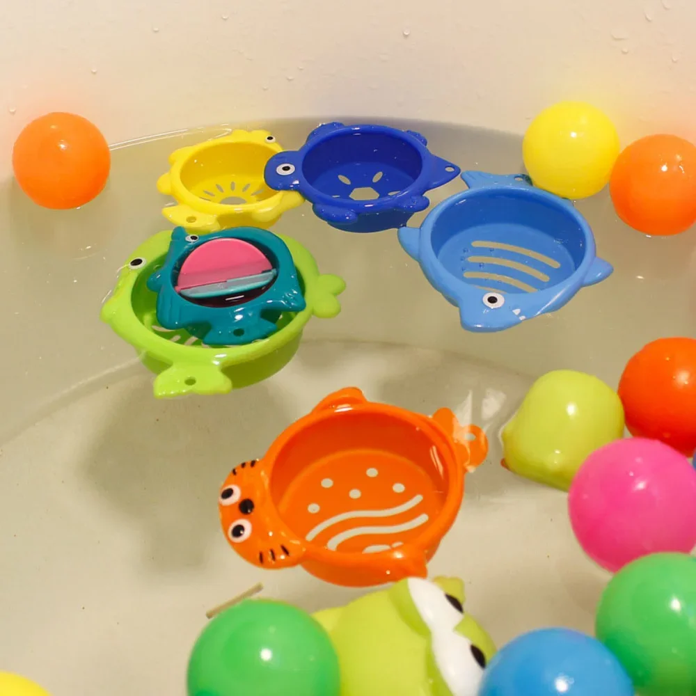6 ชิ้นของเล่นอาบน้ําเด็กซ้อนถ้วยเด็กวัยหัดเดินของเล่น Ocean Stacking Tower อ่างอาบน้ําน้ําเล่นของเล่นชายหาดของเล่นเพื่อการศึกษาเด็กของขวัญ