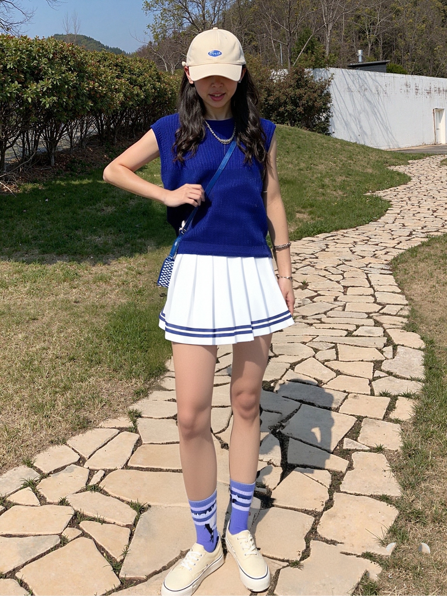 ファッションプレッピースタイルプリーツスカート女性 2025 春夏新 A ラインショートドレススウィートガールハイウエストペッチワークスカートストリート