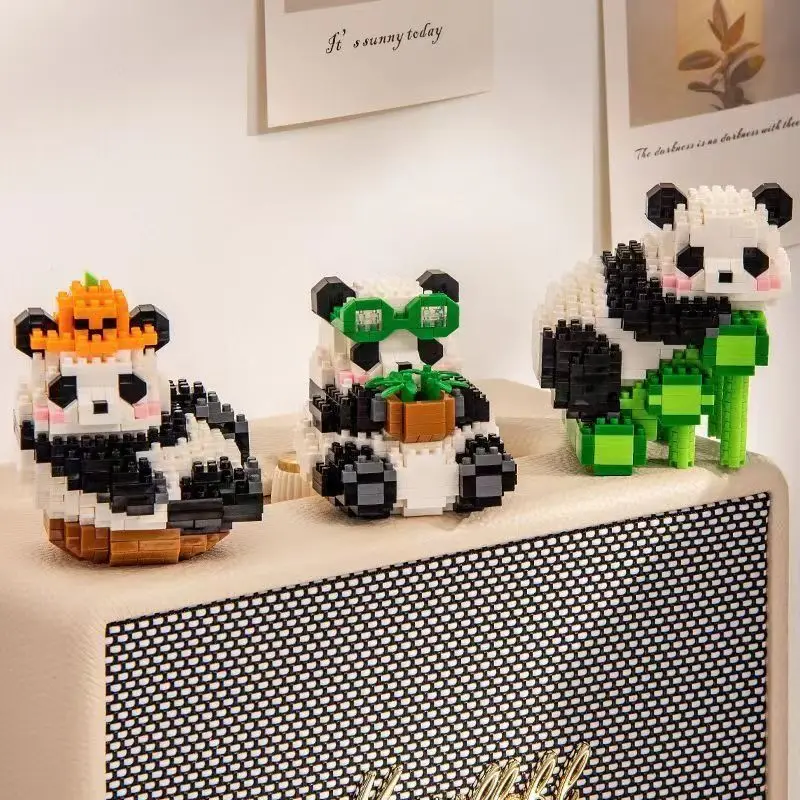 Creatieve DIY Assemable Animal Leuke MINI Chinese Stijl Dier Panda Bouwsteen Educatief Jongen Speelgoed Voor Kinderen Model Bakstenen