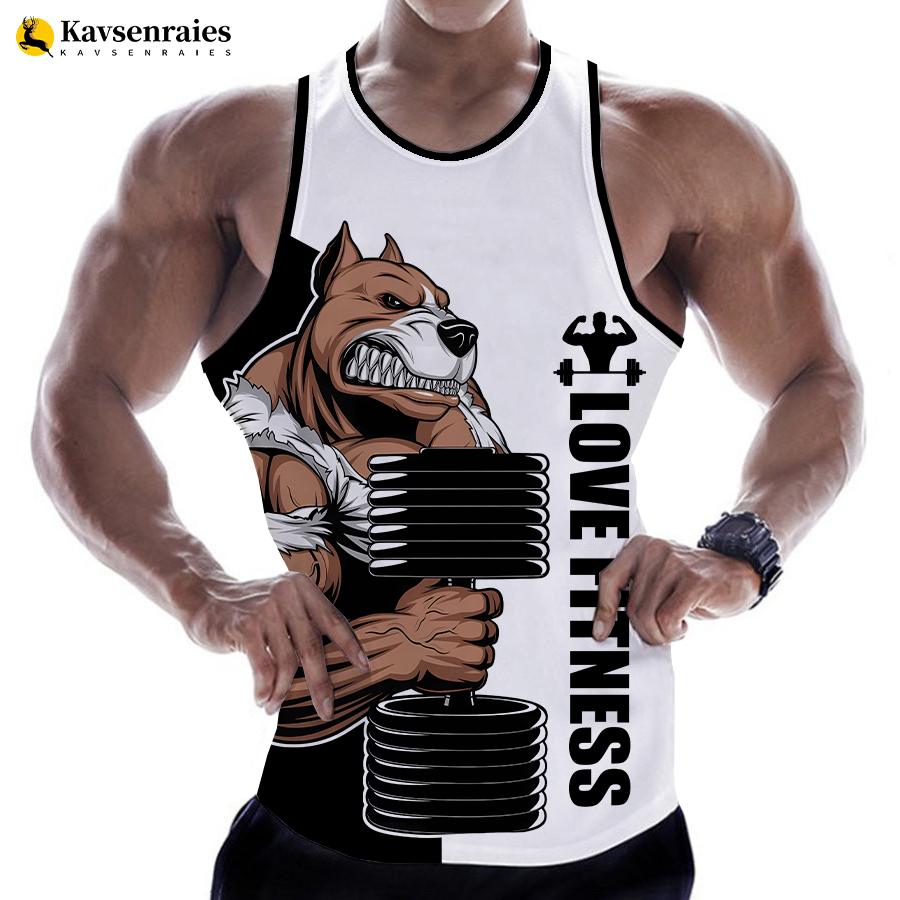 Rottweiler Love Fitness camisetas sin mangas con estampado 3D camisetas con estampado de letras animales camisetas sin mangas chaleco hombres ropa de calle Harajuku camiseta de gimnasio
