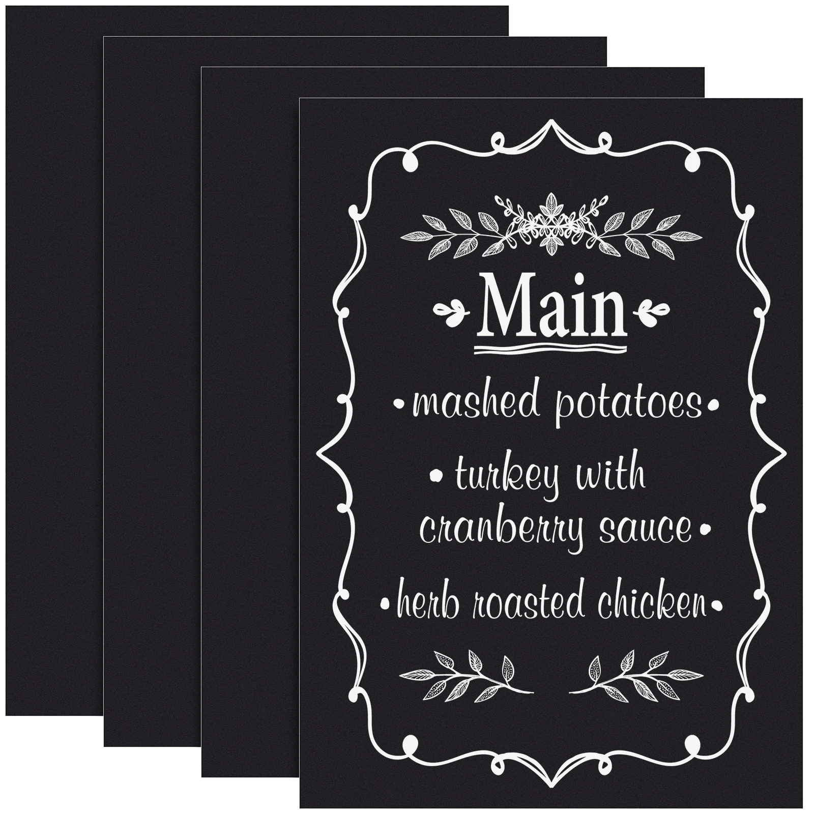 4pcs A4 Removable Blackboard Wall Sticker Eco-friendly Chalkboard Decal for Home Decor Wall Chalkboard Paper Decal Wall Decor
