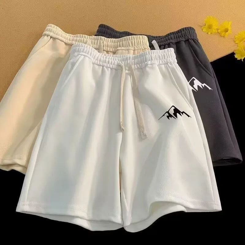 M-8XL shorts de grandes dimensões shorts casuais masculinos estilo chinês minimalista mountain range impressão shorts casal basquete calças curtas