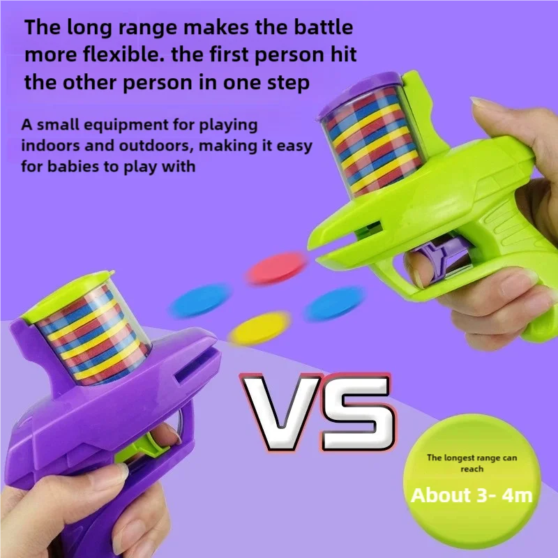 Foam Disc Launcher Toy, Safe Outdoor Flying Disc Game for Family Interactive Play, Soft Shooting Toy for Kids​